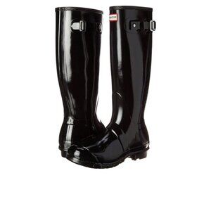 Hunter Womens Original Tall Gloss Black Rain Boots Size 9 preppy classic